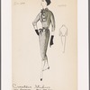 Tweed sheath dress with mandarin collar, bib-effect bodice trim and gathers at hips set off with bow decorations