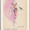 Off-the-shoulder dress with cap sleeves formed by gathered shoulder fabric attached to bodice with decorative buttons; soft skirt-front gathers at waistband