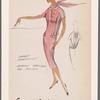 Slit-neckline dress with sharply pressed box pleats