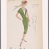 Sheath dress with hip pockets, decorative buttoning and contrast dickey with bow