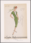 Sheath dress with hip pockets, decorative buttoning and contrast dickey with bow