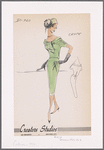 Crepe sheath dress with back-buttoned waist sash and layered portrait collar