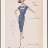 Crepe sheath dress with pique touches