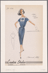 Crepe sheath dress with pique touches