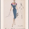 Fitted shirtwaist dress with belt and contrasting collar