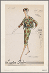 Floral print dress and jacket with velvet ribbon trim