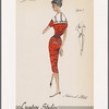 Fitted print dress with sailor collar, waistband and grosgrain trim