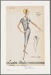 Checked sheath dress with jacket effect: Peter Pan collar with organza scarf bow, hip welt pockets, front belt with buckle, and button detail along rounded jacket opening at waist