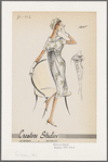 Short-sleeved print dress with choirboy collar, hip welt pockets and front and back bows; yokes creates gathers front and back