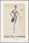 Checked shirtwaist dress with belt and button closing and contrast "collar effect"