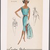 Dress and jacket ensemble with contrast belt and lining and buckle embellishments