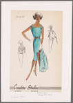Dress and jacket ensemble with contrast belt and lining and buckle embellishments