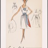Dress with contrast fill-in and belted sash