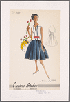 Ensemble with flared pleated skirt
