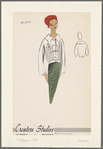 Sport separates with narrow skirt and blouse with tucking on bodice