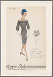 Crepe dress with tucked bodice and sleeves, and released pleating at neckline