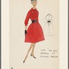 Dress with one "tie end" button on tucked bodice