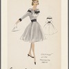 Chiffon dress with taffeta trim