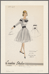 Chiffon dress with taffeta trim