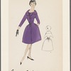 Dress with off-center front button closure