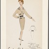 Solid dress with contrast trim used for collar, pockets, and cuffs