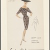 Print silk dress with elbow-length sleeves and draped neckline with crossover effect