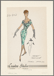 Belted dress with draped neckline