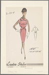 Dress with pencil skirt and buttoned belt and collar