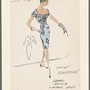 Dress with draped neckline and lowered waist