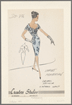Dress with draped neckline and lowered waist