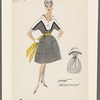 Two-toned dress with wide skirt pockets and belted with sash