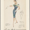 Dress with organza collar and contrasting trim on collar and hem