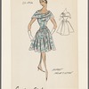 Belted dress with draped neckline