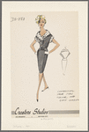 Dress with contrasting polka dot trim for collar and cuff sleeves