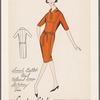 Loosely belted knit natural dress with stitching trim
