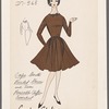 Crepe sheath dress with beaded sleeves and trim, and removable chiffon overskirt