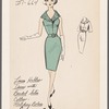 Linen halter dress with beaded satin collar and matching bolero