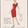 One beaded shoulder on peau de soie or satin dress