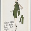 Crepe or chiffon dress with one shoulder drape and scarf neckline
