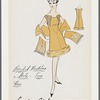 Dress with beaded neckine and stole, and fur hem
