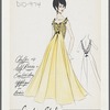 Chiffon dress with self roses and embroidery applique on bodice