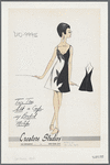 Two tone silk or crepe dress with beaded motifs