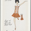 Stripe and solid dress with low pleated skirt