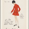 Two piece dress with longer, half-belted overblouse