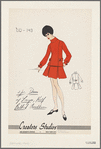 Two piece dress with longer, half-belted overblouse