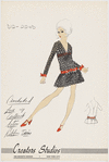 Crocheted lace dress with contrast satin ribbon trim