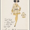 Tweed frock with flower braid and solid trim and chain belt