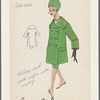 Walking suit with self or satin piping