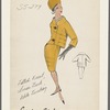 Suit with fitted front, loose back, and wide tucking 