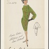 Suit with fence collar, stitching and bow interest